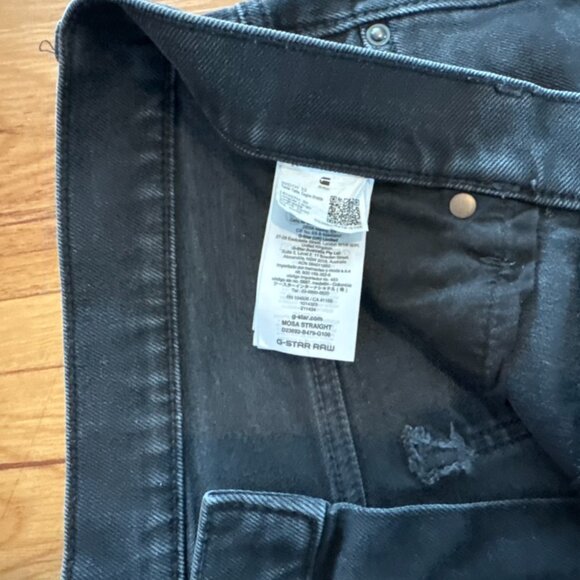 G Star Raw Mosa Straight Jeans Mens 33/30 Black Wash Denim - Picture 8 of 9
